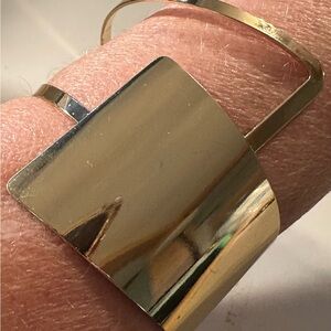 One Piece Gold Tone Geometric Exaggerated Open Cuff Bracelet